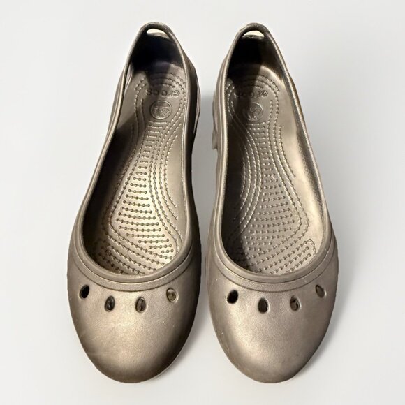 Crocs Ballet Flats Slip On Kadee Black Closed Toe Comfort Shoes Women’s Size 7 - Picture 1 of 6